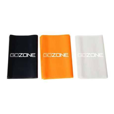 GoZone 3 Pack Looped Resistance Bands – Black/Orange/White, 4” x 16.5” closed loop bands