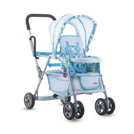 poussette bleue jouet