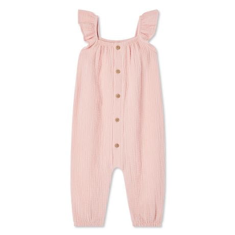 George Baby Girls' Crinkle Romper, Sizes 0-24 months