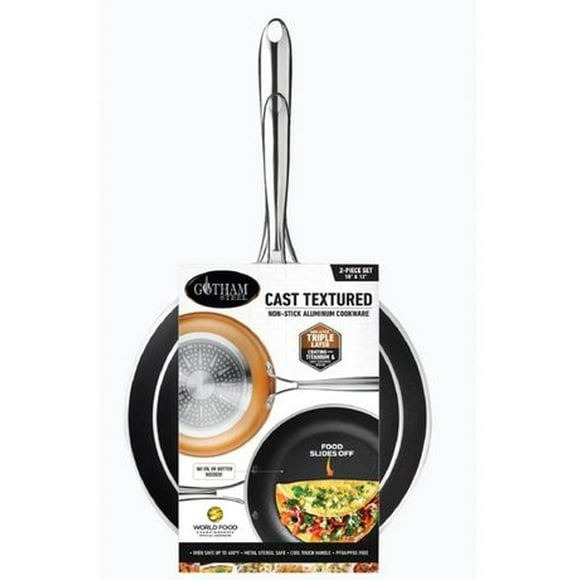 Gotham Steel Non-Stick Cast Textured 8.5" and 9.5" Fry Pan Set