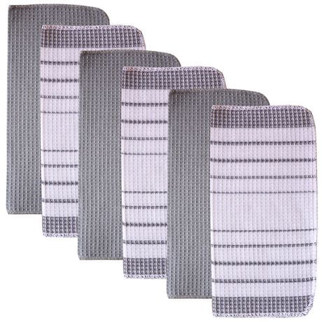 Fouta Stripe Set of 6 Cotton Dish Cloth