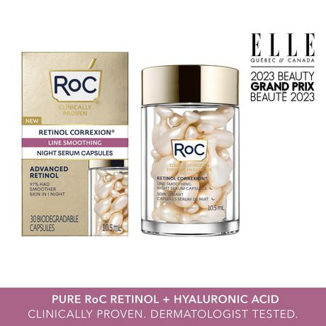 RoC - Retinol Correxion®️ - Line Smoothing Night Serum Capsules (10.5ml), 30 Ct