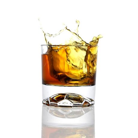 Globe on the Rocks Soccer Old Fashioned Whiskey Glass, 250 ml Set of 4 ...