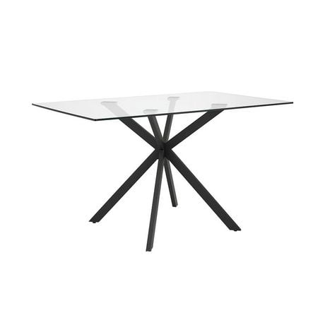 Home Gear Rectangular Dining table with black X-base