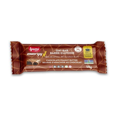 Yumi  Caffeine Energy Oat Bar, Peanut Butter 50g