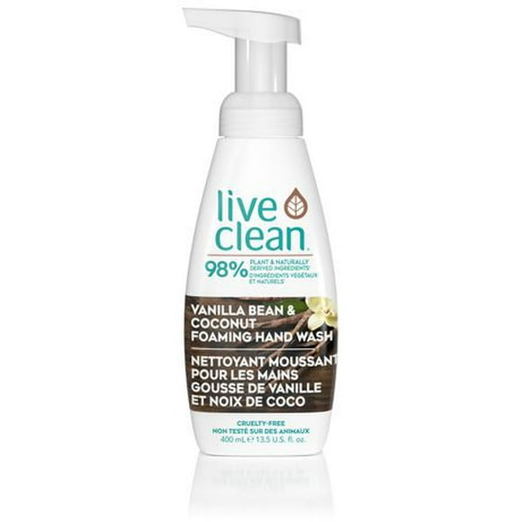 Live Clean Nettoyant moussant pour les mains gousse de vanille et noix de coco 400 mL, Foaming Hand Wash