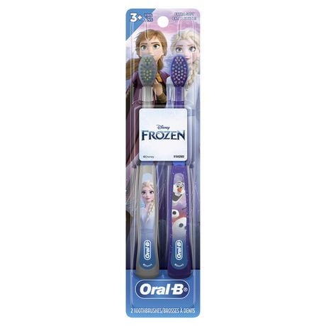 Brosse à dents Oral-B mettant en vedette les personnages de La Reine des neiges 2 de Disney, souple, pour enfants de 3 ans et plus 2 unités