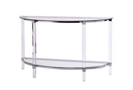 Half Moon Glass Sofa Table, 1 2 Round Console Table