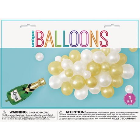 Champagne Bottle Balloon Cascade Kit, Includes 41 balloons total
