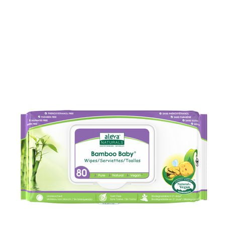 Aleva Naturals Bamboo Baby Wipes - 80 Count