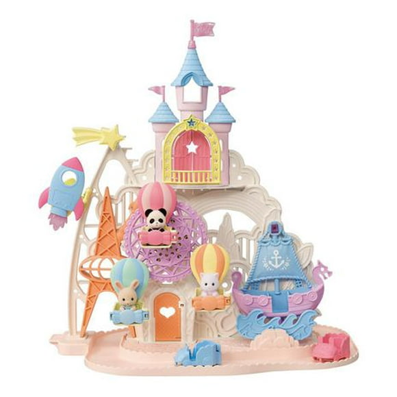 Calico Critters Baby Amusement Park, Dollhouse Playset with 3 Collectible Doll Figures