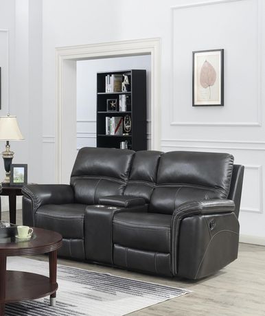 Power Recliner Loveseat With Console, Power Recliner Leather Sofa Canada