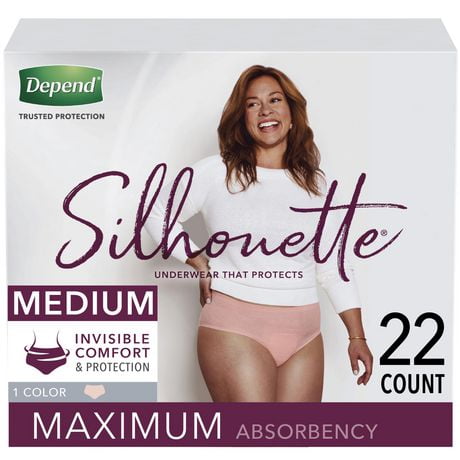 Depend Silhouette Adult Incontinence Underwear for Women, Maximum Absorbency, Large, Pink, 20 Count, DPD SIL MAX L 20
