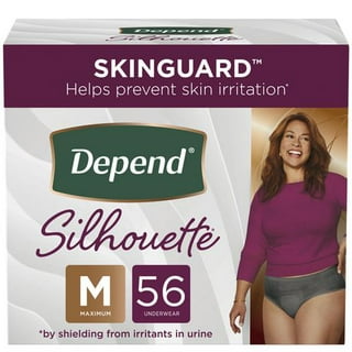 Depend Silhouette Incontinence Underwear for Women, Maximum Absorbency,  Black (Small and Medium) 