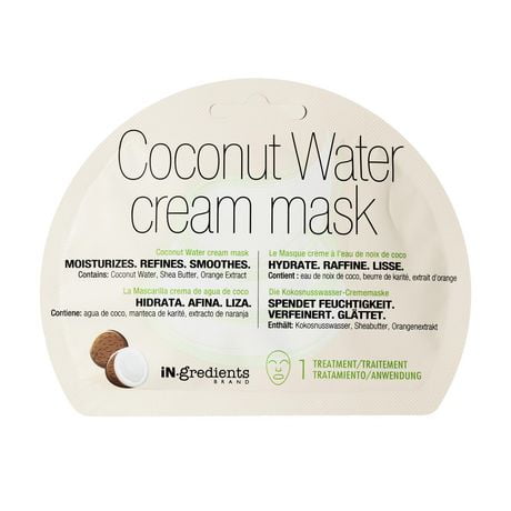 iN.gredients Brand Coconut Water Cream Mask, Moisturizes, Refines, Smoothes