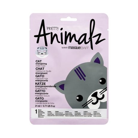 Pretty Animalz chat masque en feuille Energisant masque en feuille