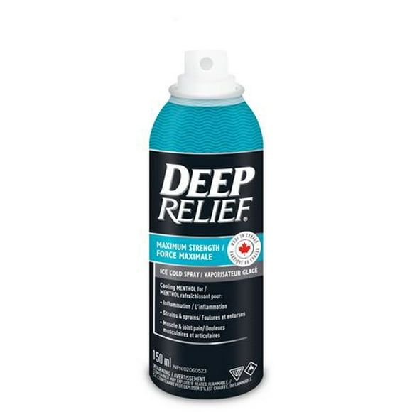 Deep Relief Maximum Strength Ice Cold Pain Relief Spray, Reduces Inflammation, Ice Cold Pain Relief Spray, 150ml