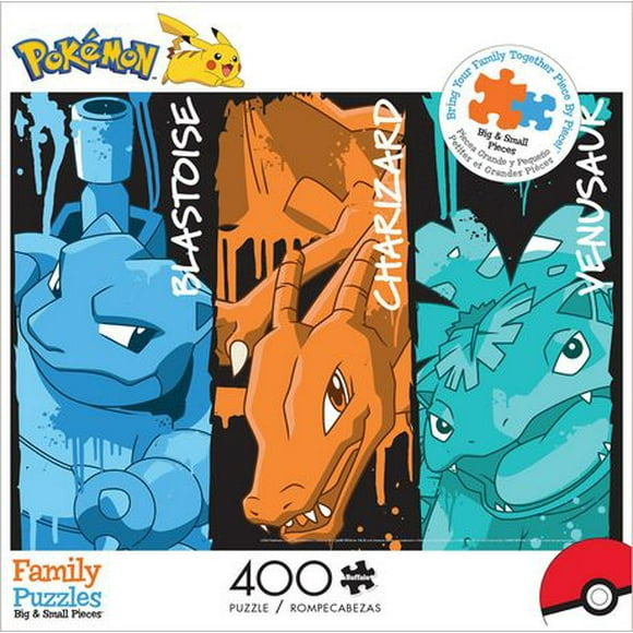 Buffalo Games - Pokémon - Blastoise, Charizard, and Venusaur Graffiti - 400 Piece Jigsaw Puzzle