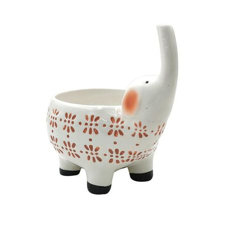 hometrends ELEPHANT PLANTER CORAL, Made from earthenware<br>Hand painted Elephant pot