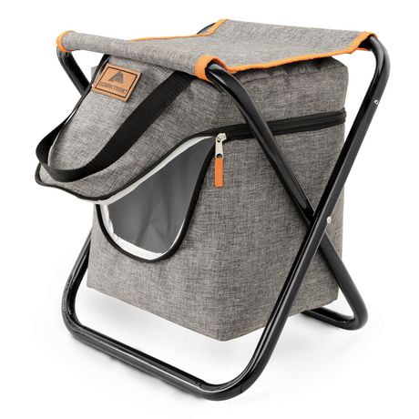 Ozark Trail 24-Can Cooler Stool with front pocket, steel frame, shoulder strap & handles for easy carry