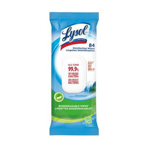 LYSOL® DISINFECTING WIPES Flat Pack, Spring Waterfall, 84 ct, 84 Count