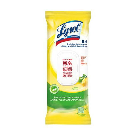 LYSOL® DISINFECTING WIPES Flat Pack, Citrus, 84 ct, 84 Count