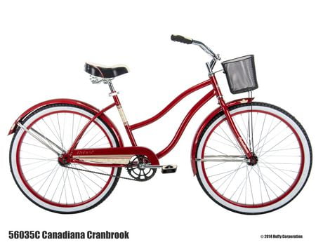 red cruiser bike with basket