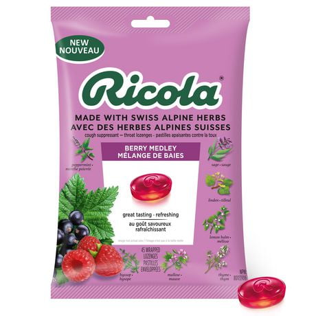 Ricola Berry Medley Throat Drops,, 45 Count