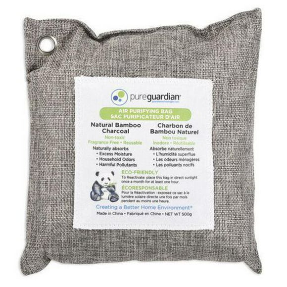 PureGuardian CB500 500G sacs de charbon de bambou purificateur d’air, réducteur d’odeurs naturel et écologique