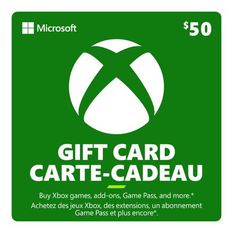 Xbox $50 Carte Cadeau (Code Numérique)