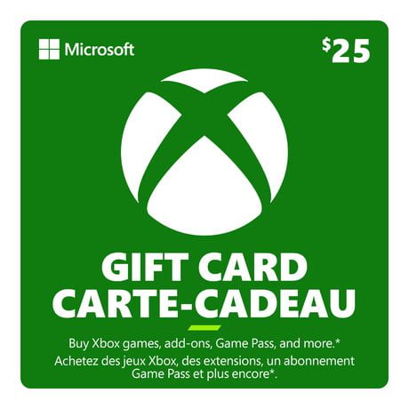 Xbox $25 Carte Cadeau (Code Numérique)