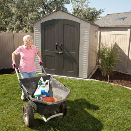 lifetime 7 x 7 ft outdoor storage shed with 2 windows