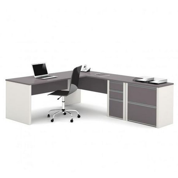Bestar Connexion L-shaped Workstation with Lateral File