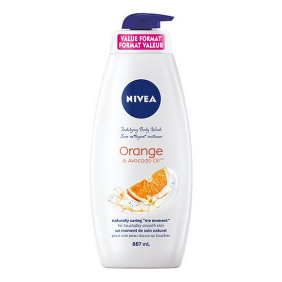 NIVEA Orange & Avocado Oil Indulging Body Wash for Women with Bamboo Extracts | Body Cleanser | Shower Cream for all skin types, Dermatologically tested, 887 mL