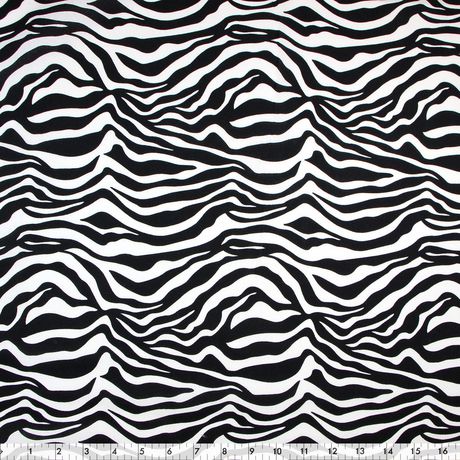 Fabric Creations Black White Zebra Print Cotton Fabric by the Metre ...