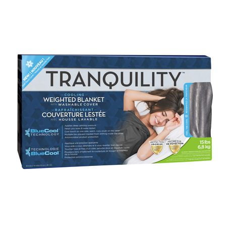 Tranquility Cooling Weighted Blanket with Washable Cover, 15lb, Cooling Weighted Blanket, 15lb