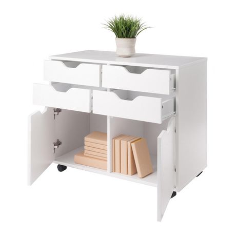Winsome Halifax 2 Section Mobile Storage Cabinet, White | Walmart Canada