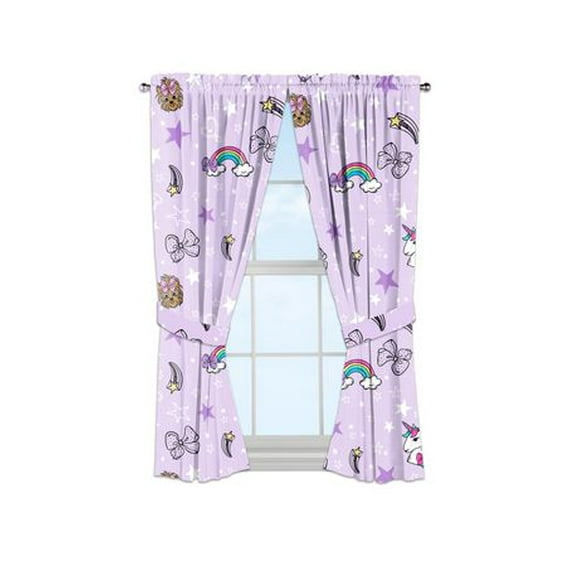 Jojo Siwa Éclat Brillance 100% Polyester Rideaux Opaque pour la Chambre, Lot de 2 Facile à entretenir.