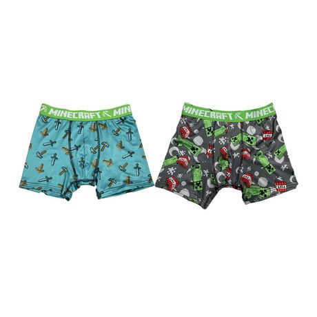 Minecraft 2 Pack Boy's Boxers, Sizes: XS-L