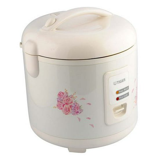 Tiger 5.5 Cup JAZ-A Series Conventional Rice Cooker With Floral Design, 5.5cups, Nonstick Pot