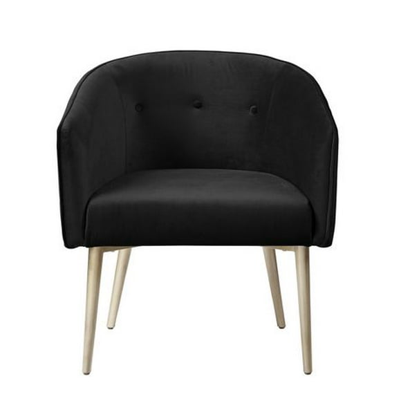 Topline Home Furnishings Black Velvet Accent Chair