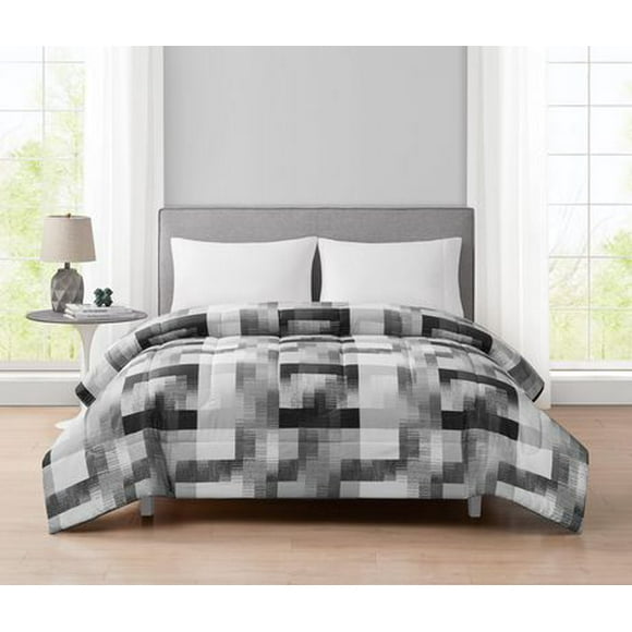 Mainstays Printed Reversible Microfiber Comforter, 1 piece, Available in Twin & Double/Queen