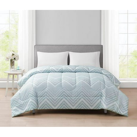Mainstays Printed Reversible Microfiber Comforter, 1 piece, Available in Twin & Double/Queen