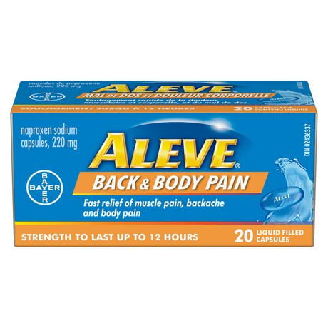 ALEVE Back And Body Pain Relief, Naproxen Sodium 220mg, 20 Liquid Gel ...