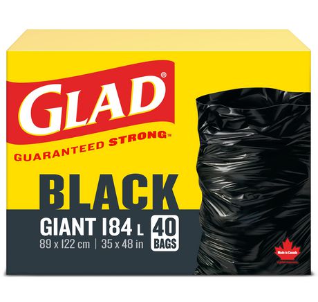 black trash bag sizes