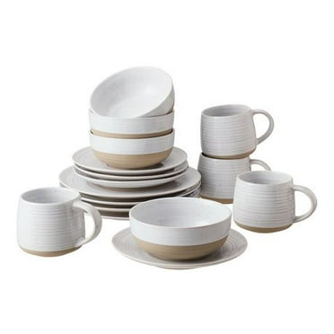 Better Homes & Gardens White Ceramic Dinnerware Set, 16 piece, Ceramic