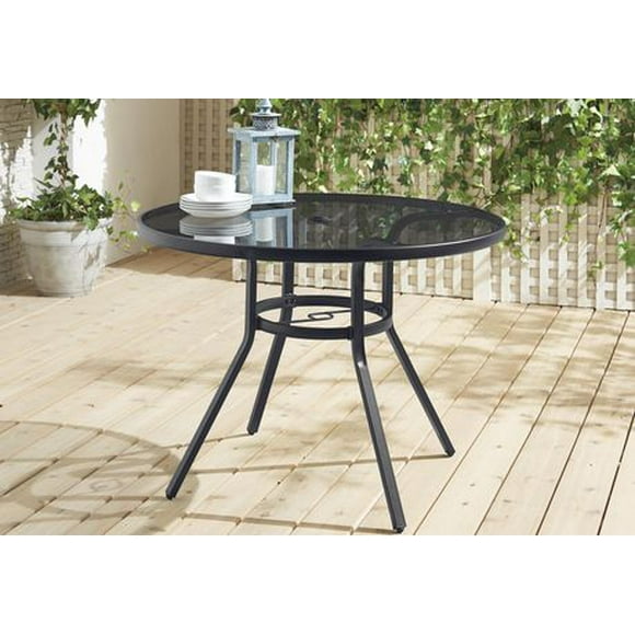 Mainstays 40-Inch Round Dining Table, Tempered glass tabletop