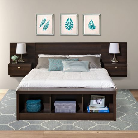 Prepac Series 9 Designer 107 25 In X 31, How To Make A Headboard With Floating Shelves