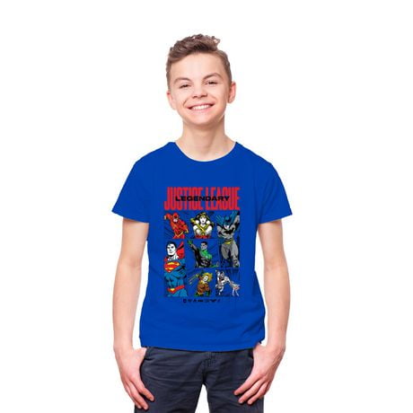 T-shirt à manches courtes Legendary Seven pour garçons de la Justice League Tailles: TP-TG