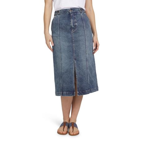 Chaps Women's Midi Cotton Denim Pencil Skirt with Pockets, 5PKT DENIM PENCIL SKIRT